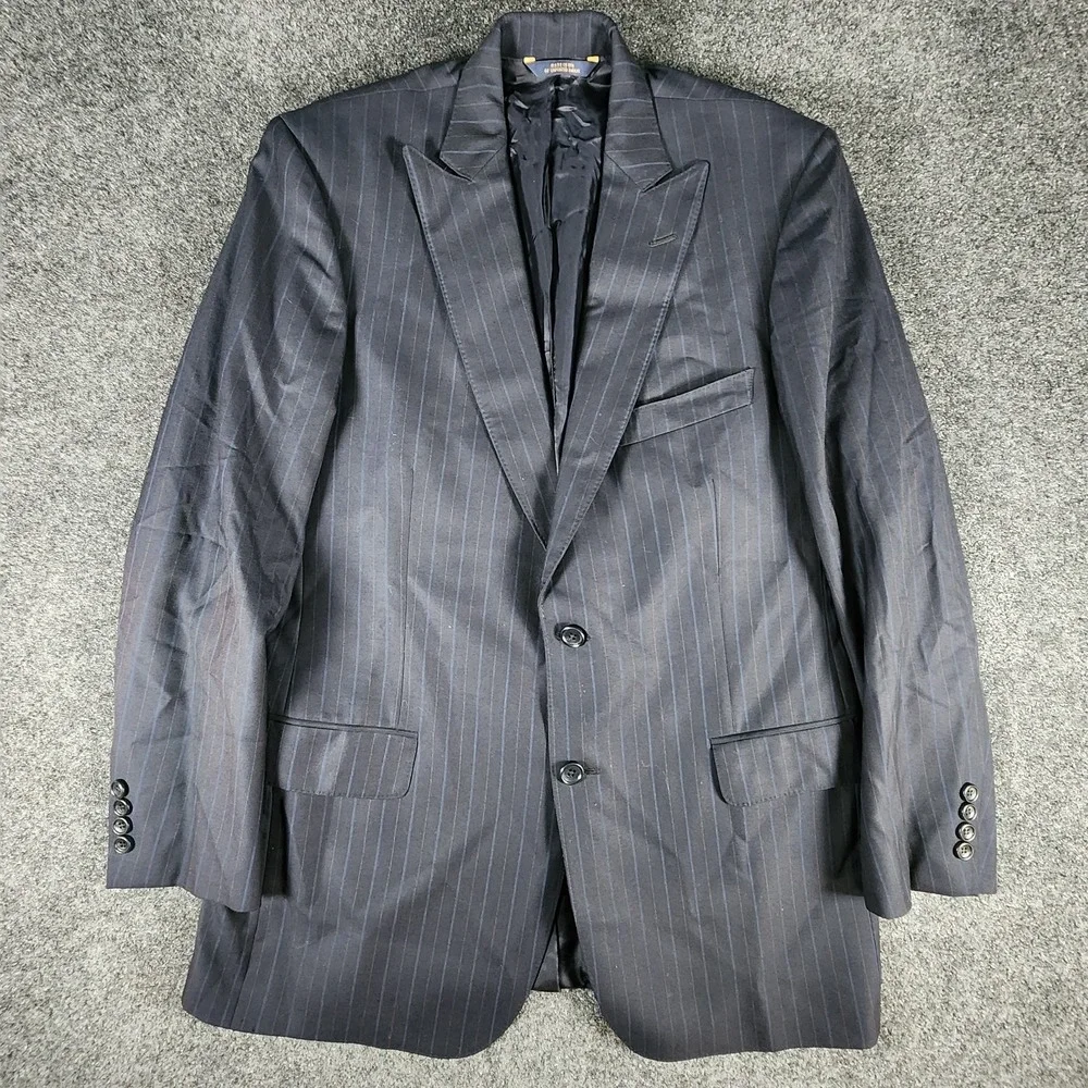 BROOKS BROTHERS 1818 Regent Sport Coat Blazer 40R Saxxon Wool Blue Pin‎ Stripe